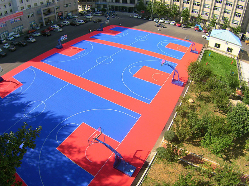 室外篮球场悬浮拼装地板案例